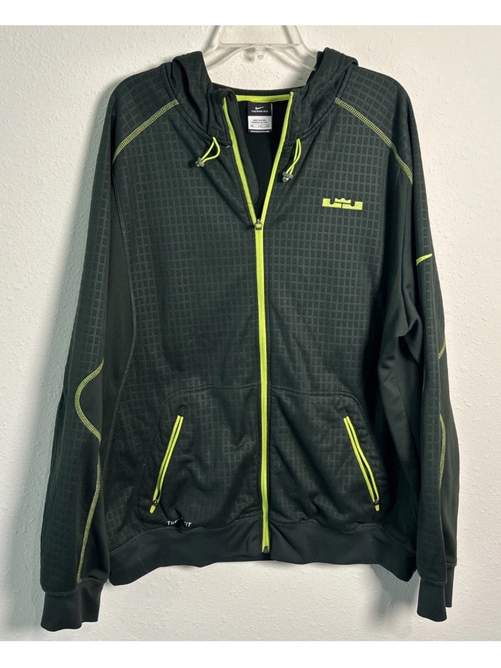 Nike Lebron James Hoodie Men’s 2XL Green Full Zip Therma-Fit Basketball Jacket